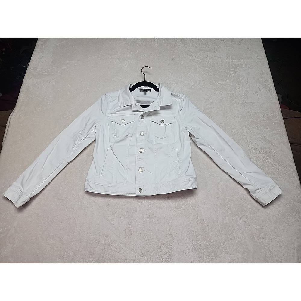 Talbots Women's‎ CLASSIC Crisp White Denim Jacket Size Small